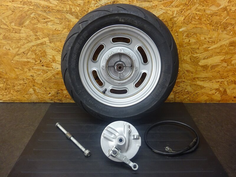 【251101】エイプ100(HC07-1301)■ フロントホイール 12×2.50 ドラムパネル フロントアクスルシャフト 【エイプ50 XR100 | 中古バイクパーツ通販・買取　ジャンクヤード鳥取　JunkYard