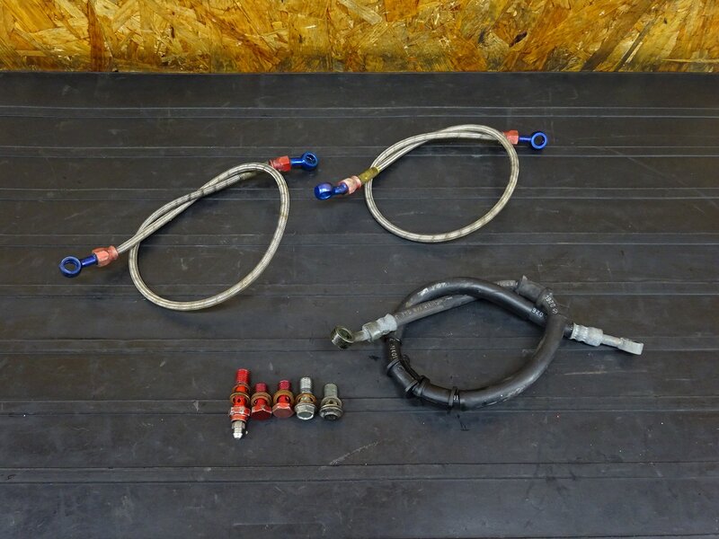 【251001】ZXR250(ZX250C-012)◇ ブレーキホース前後セット 社外フロントブレーキホース メッシュ 純正リアブレーキホース | 中古バイクパーツ通販・買取　ジャンクヤード鳥取　JunkYard