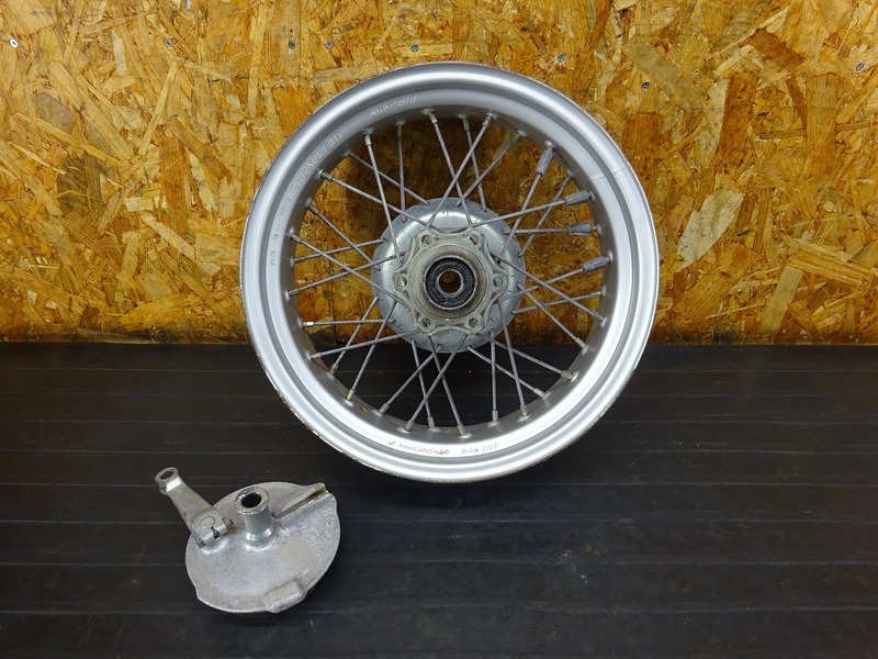 【241002】TW200(2JL-015)■ リアホイール 14×4.50 ブレーキドラム ドラムパネル 【DG07J TW225 DG09J | 中古バイクパーツ通販・買取　ジャンクヤード鳥取　JunkYard