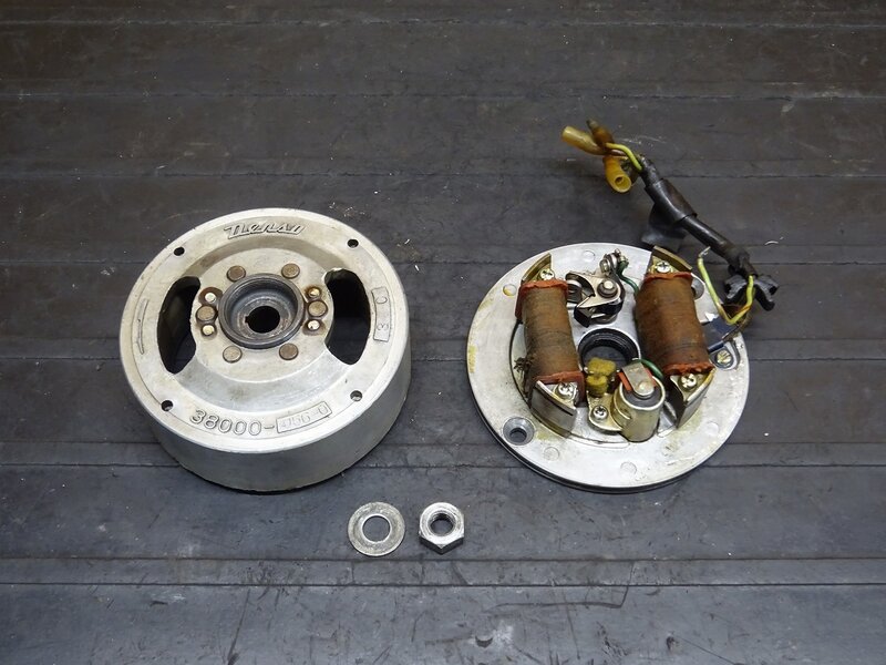 【250826】◆ ジェネレーターセット フライホイール 38000 ※ST70E外し 6V 【検索：モンキー ゴリラ ダックス | 中古バイクパーツ通販・買取　ジャンクヤード鳥取　JunkYard