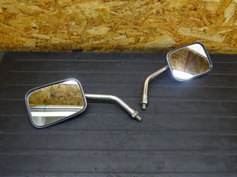 【251123】XS650SP(3G5-459)◆ ミラー左右セット クランプミラー 音叉マーク スクエア 角型 逆ネジ 10mm 【SPL スペシャル | 中古バイクパーツ通販・買取　ジャンクヤード鳥取　JunkYard