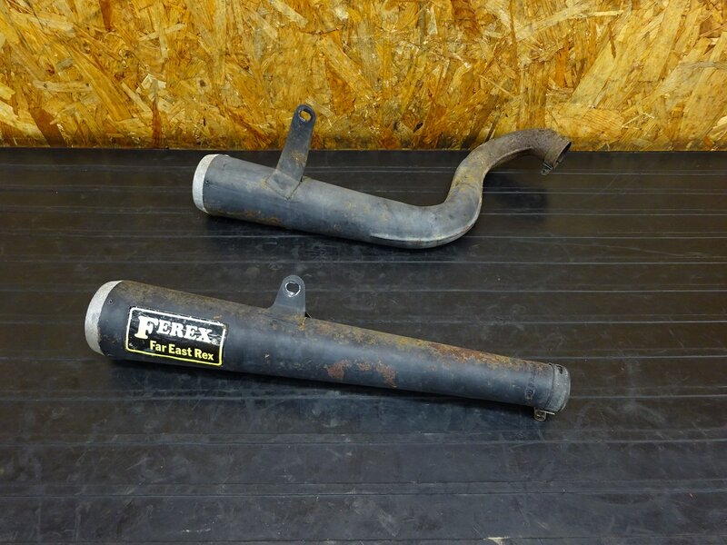 【260316】VT250F(MC08-1018)◇ 社外マフラー サイレンサー スリップオン クロスメガホンマフラー FEREX SP忠男 当時物 【丸フレーム | 中古バイクパーツ通販・買取　ジャンクヤード鳥取　JunkYard