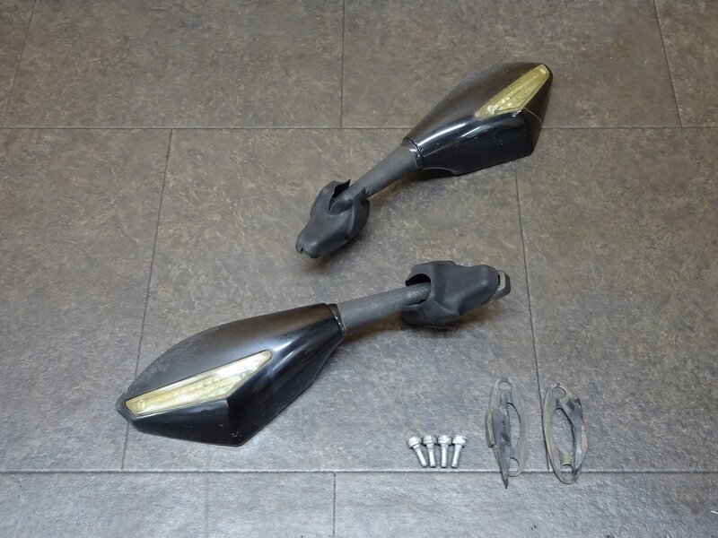 【250510】ZZR1200(ZXT20C-002)◆ 社外ミラー左右セット ウインカー内蔵 K-レーシング?? 断線/固着有 ジャンク!! 【ZZ-R1200 | 中古バイクパーツ通販・買取　ジャンクヤード鳥取　JunkYard