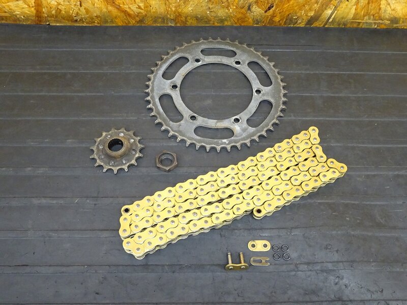 【250621】XJR400(4HM-010)◇ スプロケット前後セット フロント 15T リア 45T 中古チェーン 520V 110L 【XJR400R RH02J | 中古バイクパーツ通販・買取　ジャンクヤード鳥取　JunkYard