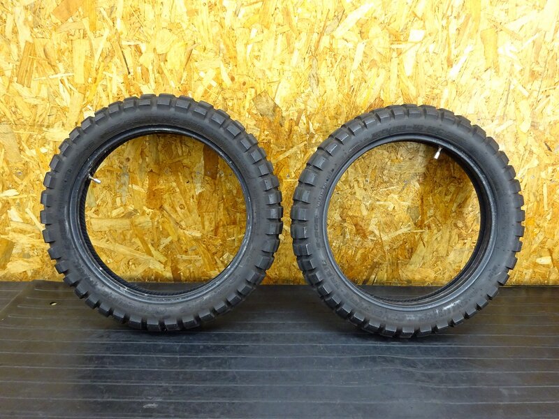 【250610】SR400(1JR-336)◇ 中古タイヤ前後セット SHINKO ADVENTURE TRAIL E-805 120/90-18 21年24週 オフロード 【検:SR500 1JN 2J2 2H6 | 中古バイクパーツ通販・買取　ジャンクヤード鳥取　JunkYard