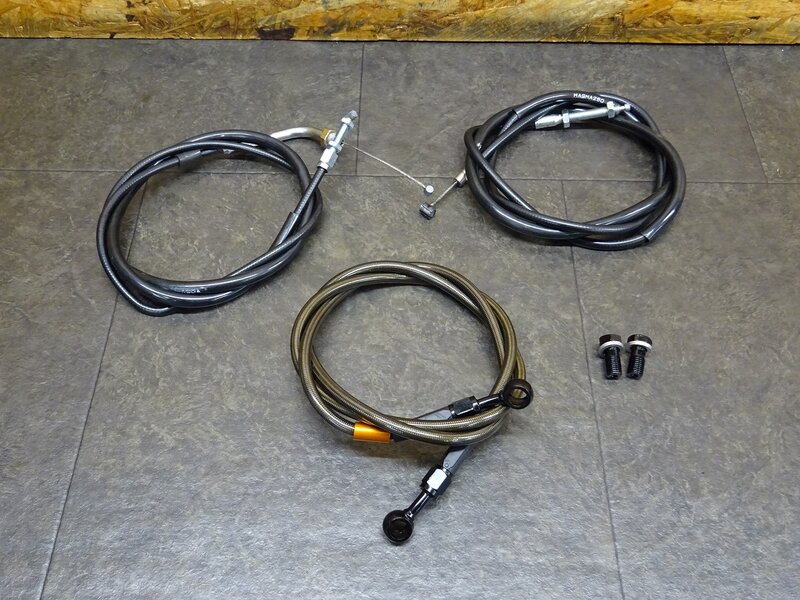 【260213】マグナ250(MC29-1012)◆ 社外ブレーキホース アクセル/クラッチワイヤー ケーブル ロング 【V-TWIN | 中古バイクパーツ通販・買取　ジャンクヤード鳥取　JunkYard