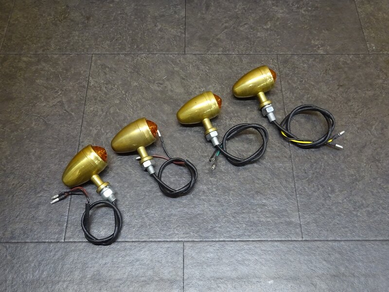 【250812】◆ 真鍮ウインカー4個セット ウィンカー【検索：SR400 スティード ドラッグスター バルカン ハーレー チョッパー ボバー | 中古バイクパーツ通販・買取　ジャンクヤード鳥取　JunkYard