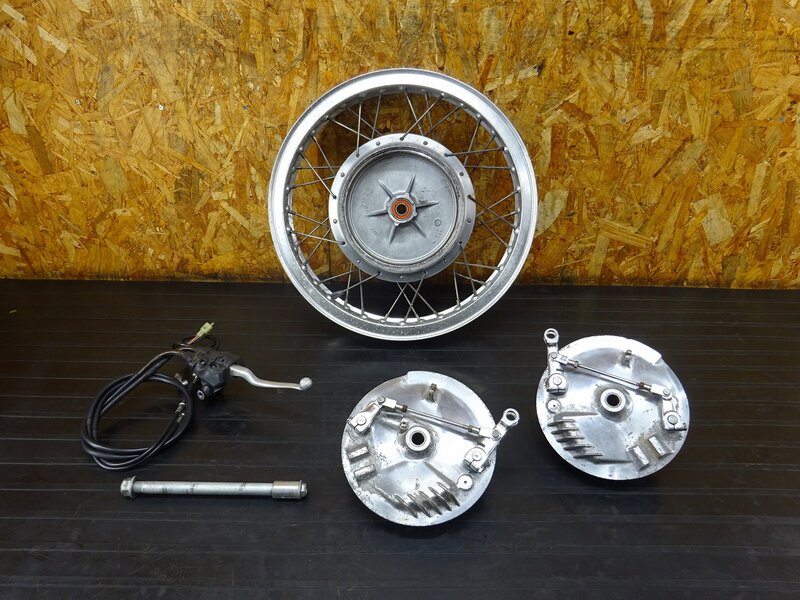 【251226】テンプター(NK43A-100)◆ フロントホイール 18×2.50 エキセル/Hリム ダブルドラム ブレーキレバー ※検索：SR400 【ST400 | 中古バイクパーツ通販・買取　ジャンクヤード鳥取　JunkYard