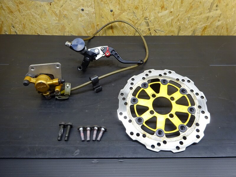 【250616】KSR110(KL110A-000)◆ ビックディスクローターセット 約220mm ブレーキキャリパー/サポート 社外マスターシリンダー 削れ有 | 中古バイクパーツ通販・買取　ジャンクヤード鳥取　JunkYard