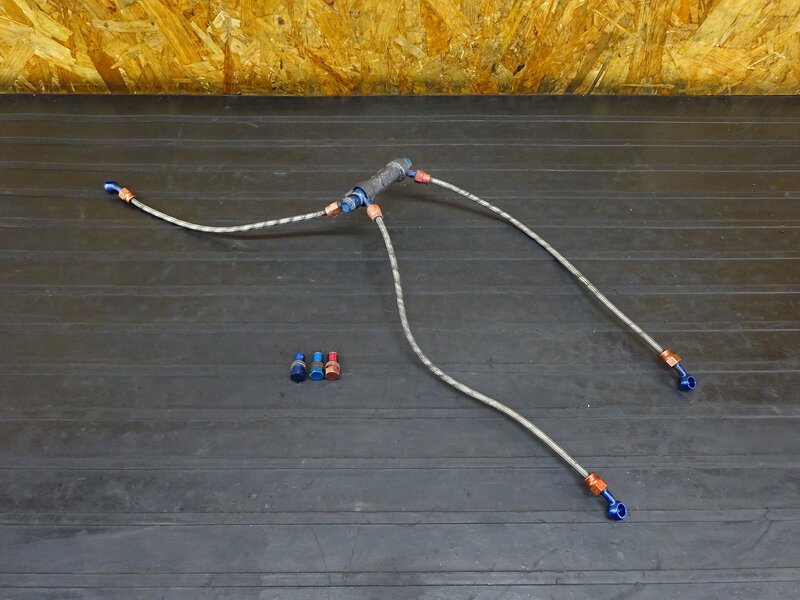 【260301】ZZR400(ZX400N-008)◇ 社外フロントブレーキホース メッシュ 三又 ジョイント 【ZZ-R400 | 中古バイクパーツ通販・買取　ジャンクヤード鳥取　JunkYard