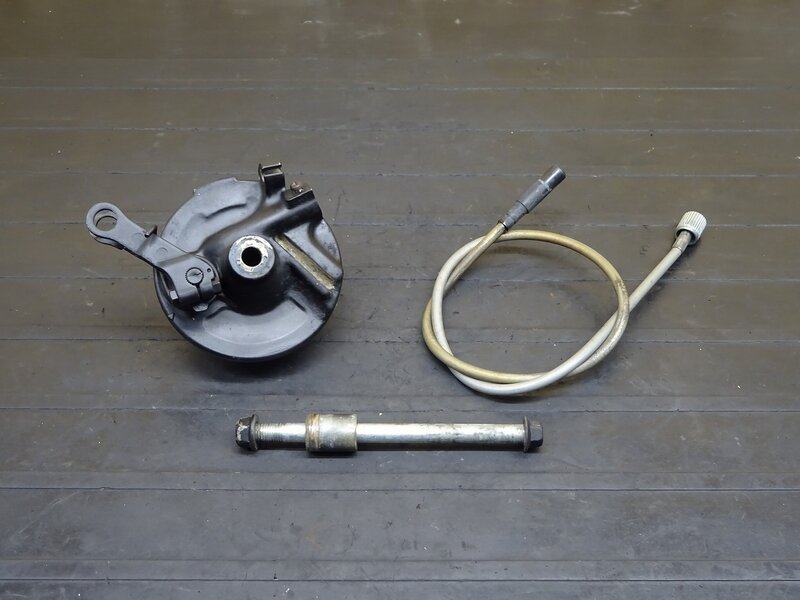 【250715】モトコンポ(AB12-1000)◆ フロントブレーキセット ドラムパネル ブレーキパネル フロントアクスルシャフト 色塗り有 | 中古バイクパーツ通販・買取　ジャンクヤード鳥取　JunkYard
