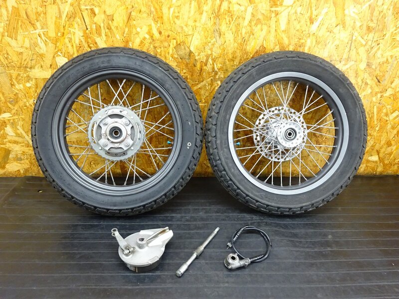 【250625】FTR223(MC34-1010)◇ ホイール前後セット フロント 18×2.50 リア 18×3.00 ドラムブレーキ アクスルシャフト メーターギア | 中古バイクパーツ通販・買取　ジャンクヤード鳥取　JunkYard