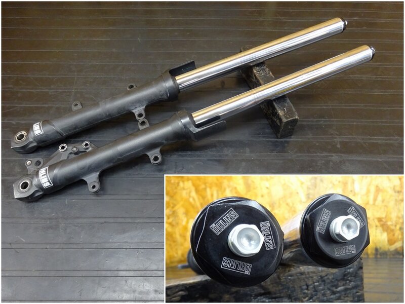 【251220】Ninja250(EX250L-019)◆ フロントフォーク トップキャップ スプリングキット オーリンズ 漏れ無!! 【ABS付 | 中古バイクパーツ通販・買取　ジャンクヤード鳥取　JunkYard